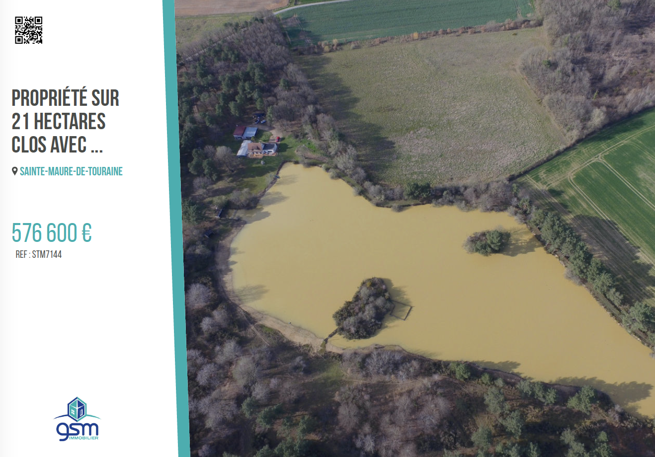 Propriété sur 21 hectares clos avec étang